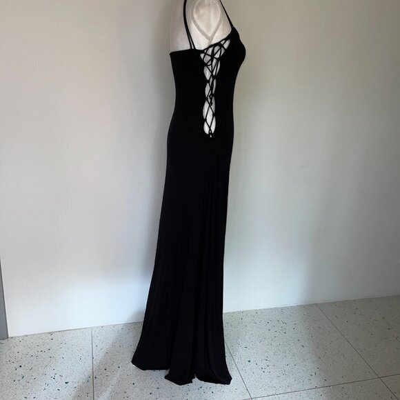 Rachel Pally Maxi Dress Womens Small Lace Up Side Black Sleeveless Made In USA - Picture 10 of 14